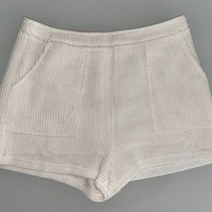 White Knit Shorts
